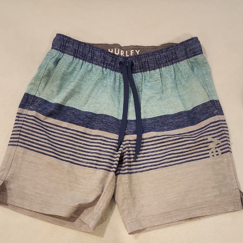 Hurley Men's Aqua and Navy Board Shorts